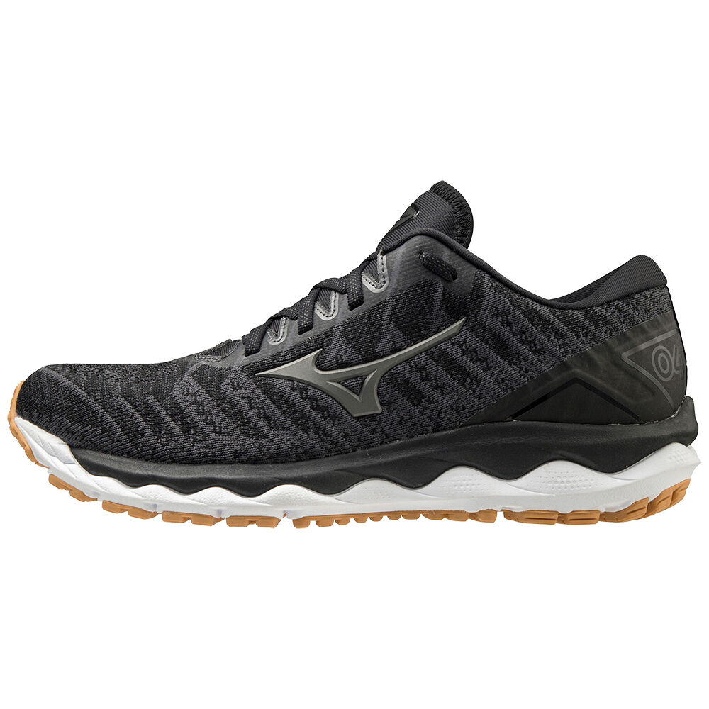 Tenis Para Correr Mizuno Wave Sky 4 Waveknit Para Hombre Negros/Grises Oscuro 4517820-HM